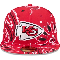 Men's New Era Red Kansas City Chiefs Paisley 59FIFTY Fitted Hat