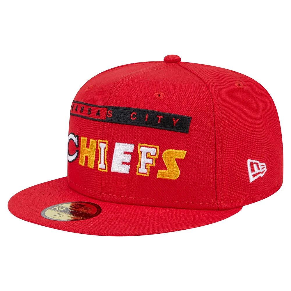 Casquette ajustée Ransom 59FIFTY rouge Kansas City Chiefs de New Era pour homme