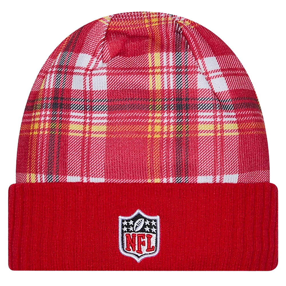 Men's New Era Red Kansas City Chiefs Sideline Statement Cuffed Knit Hat