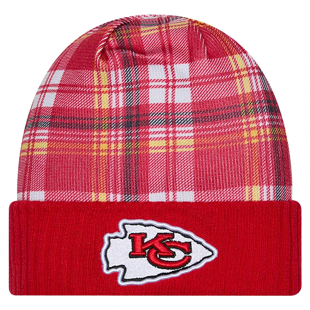 Men's New Era Red Kansas City Chiefs Sideline Statement Cuffed Knit Hat