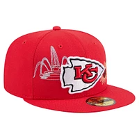 Casquette ajustée 59FIFTY rouge New Era Kansas City Chiefs State Stitch pour homme