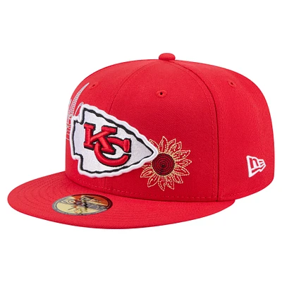 Casquette ajustée 59FIFTY rouge New Era Kansas City Chiefs State Stitch pour homme