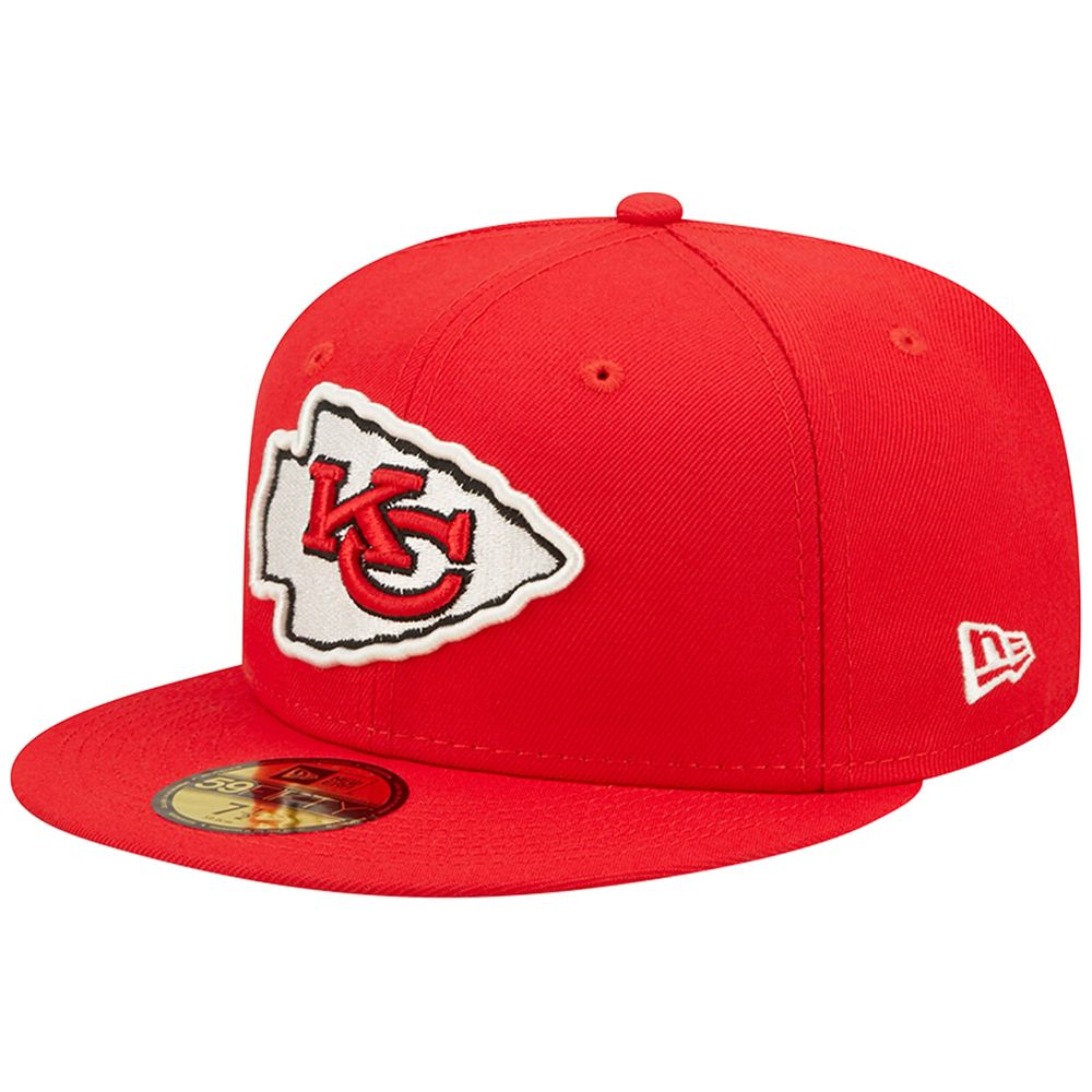 Men's New Era Red Kansas City Chiefs Super Bowl IV Pop Sweat 59FIFTY Fitted Hat