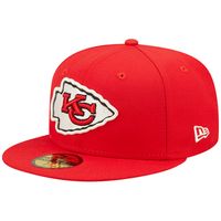 Men's New Era Red Kansas City Chiefs Super Bowl IV Pop Sweat 59FIFTY Fitted Hat