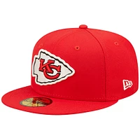 Men's New Era Red Kansas City Chiefs Super Bowl IV Pop Sweat 59FIFTY Fitted Hat