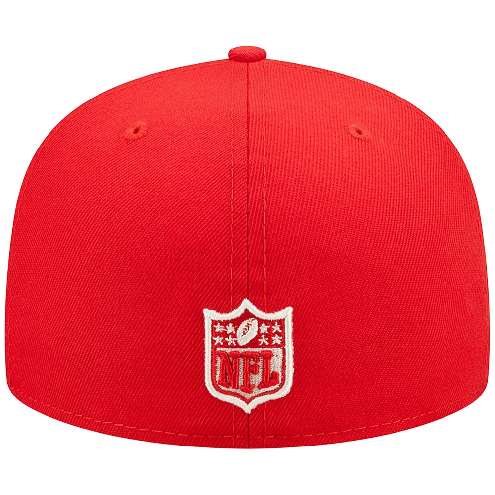 Men's New Era Red Kansas City Chiefs Super Bowl IV Pop Sweat 59FIFTY Fitted Hat