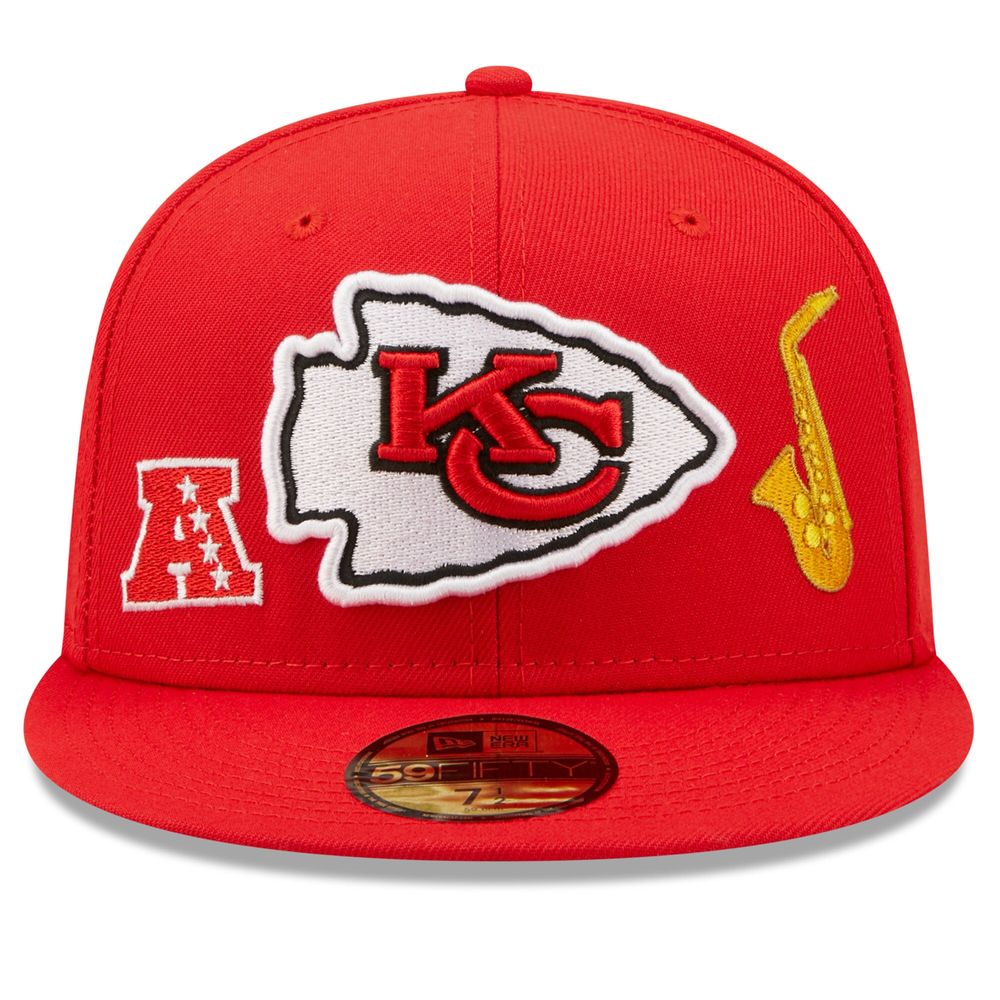 Men's New Era Red Kansas City Chiefs Team Local 59FIFTY Fitted Hat