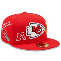 Men's New Era Red Kansas City Chiefs Team Local 59FIFTY Fitted Hat