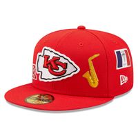 Men's New Era Red Kansas City Chiefs Team Local 59FIFTY Fitted Hat