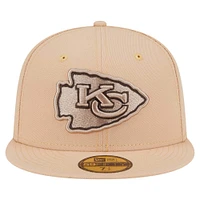 Men's New Era Tan Kansas City Chiefs Candied Pecan 59FIFTY Fitted Hat