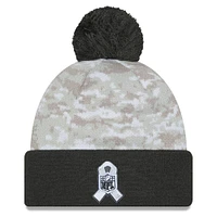 Men's New Era  White/Graphite Kansas City Chiefs 2024 Salute To Service Digital Camo Cuffed Knit Hat with Pom