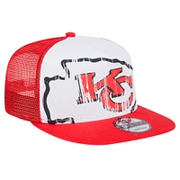 Casquette à visière ajustable New Era 9FIFTY A-Frame blanche/rouge Kansas City Chiefs pour homme