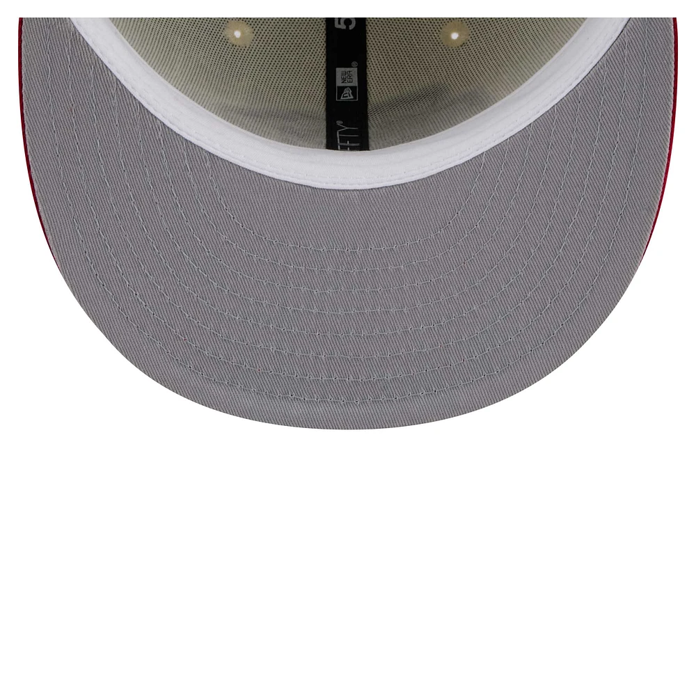 Casquette ajustée New Era 59FIFTY blanche/rouge des Kansas City Chiefs pour homme