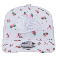 Men's New Era White Kansas City Chiefs Adventure Flamingo Pattern 9SEVENTY Stretch-Snap Hat