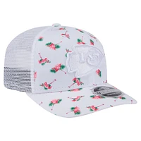 Men's New Era White Kansas City Chiefs Adventure Flamingo Pattern 9SEVENTY Stretch-Snap Hat