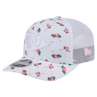 Men's New Era White Kansas City Chiefs Adventure Flamingo Pattern 9SEVENTY Stretch-Snap Hat