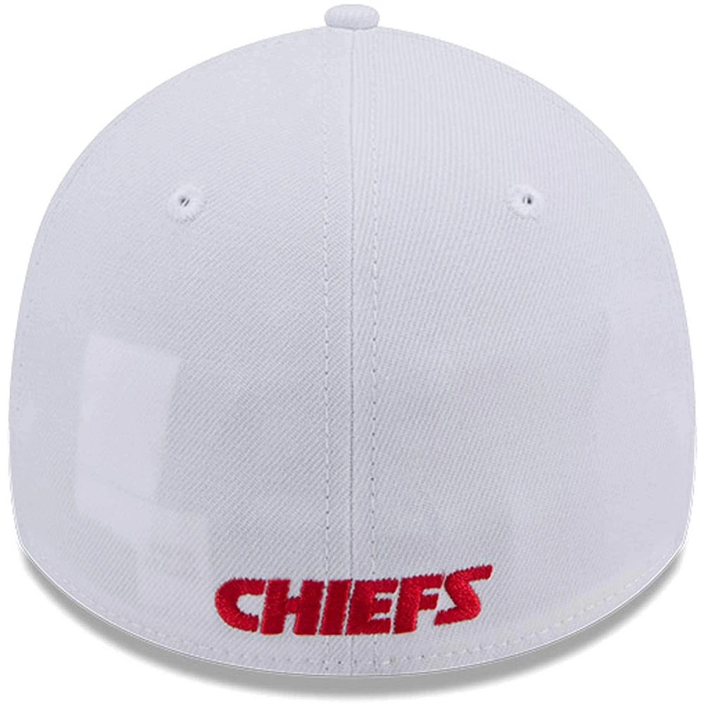 Casquette flexible principale 39THIRTY des Chiefs de Kansas City New Era pour hommes, blanche