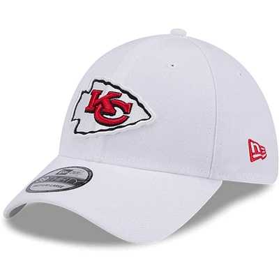 Casquette flexible principale 39THIRTY des Chiefs de Kansas City New Era pour hommes, blanche