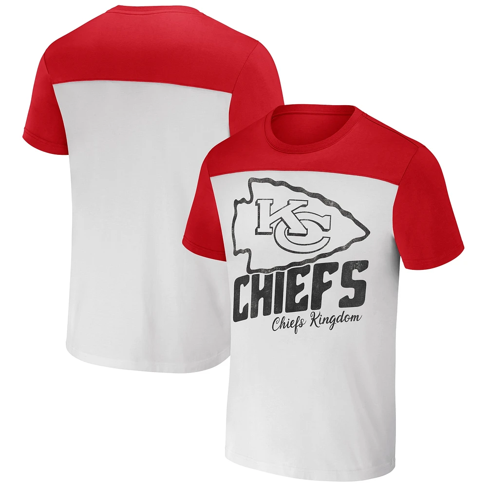 T-shirt colorblock crème pour homme de la collection NFL x Darius Rucker Fanatics Kansas City Chiefs