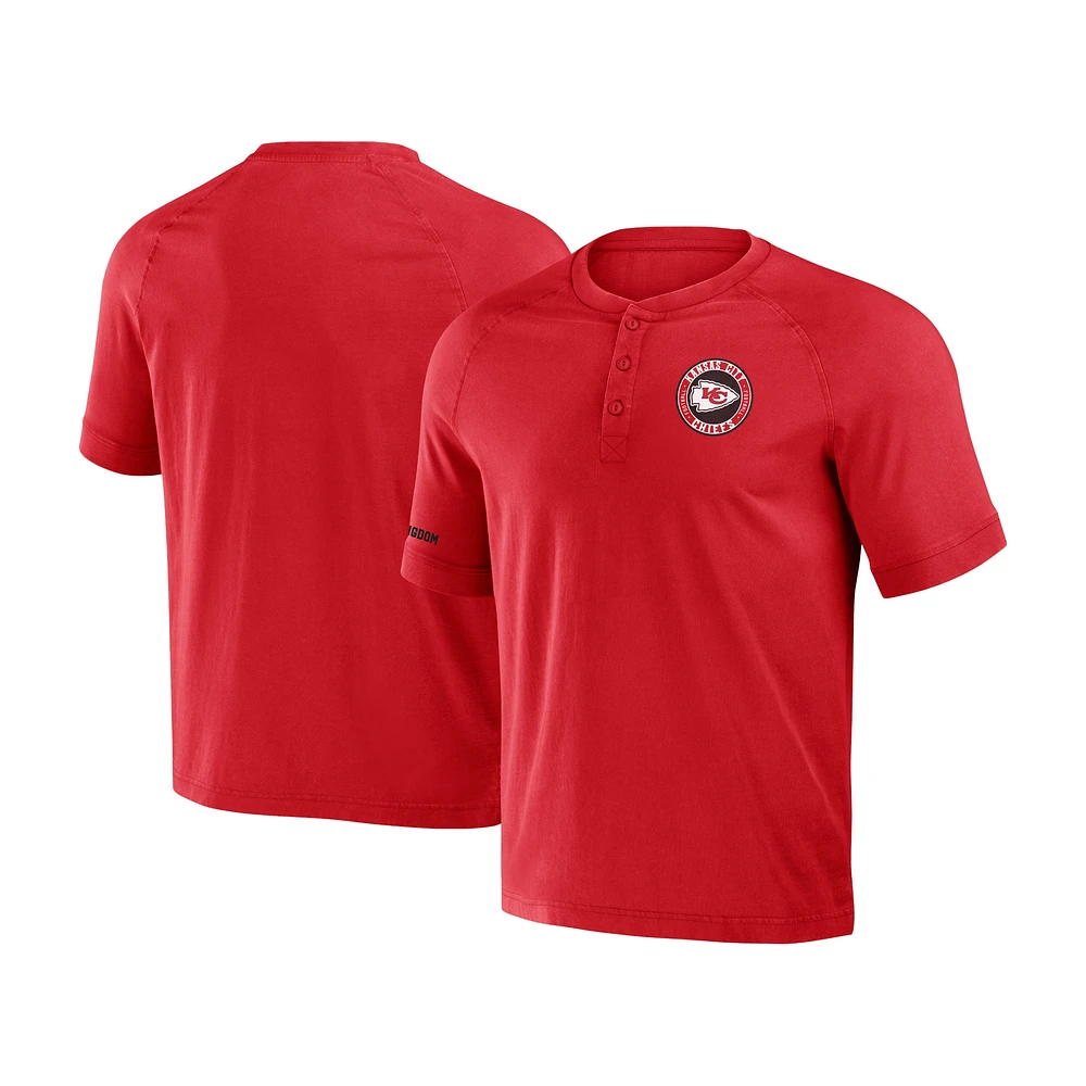 T-shirt Henley délavé rouge Kansas City Chiefs de la collection NFL x Darius Rucker pour homme par Fanatics