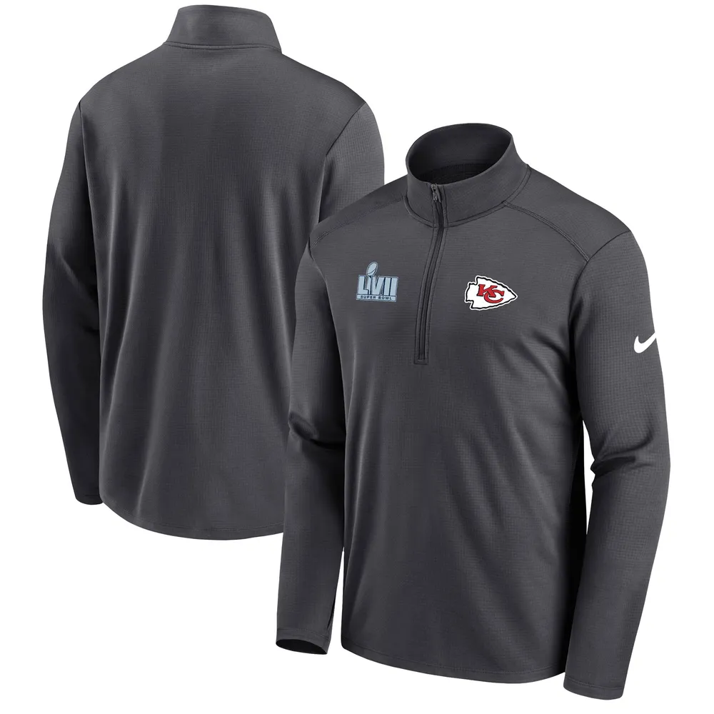 Lids Kansas City Chiefs Nike Super Bowl LVII Left Chest Half-Zip Pullover  Top - Anthracite