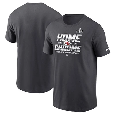 T-shirt Nike anthracite pour hommes des Chiefs de Kansas City Super Bowl LVIII Champions Parade