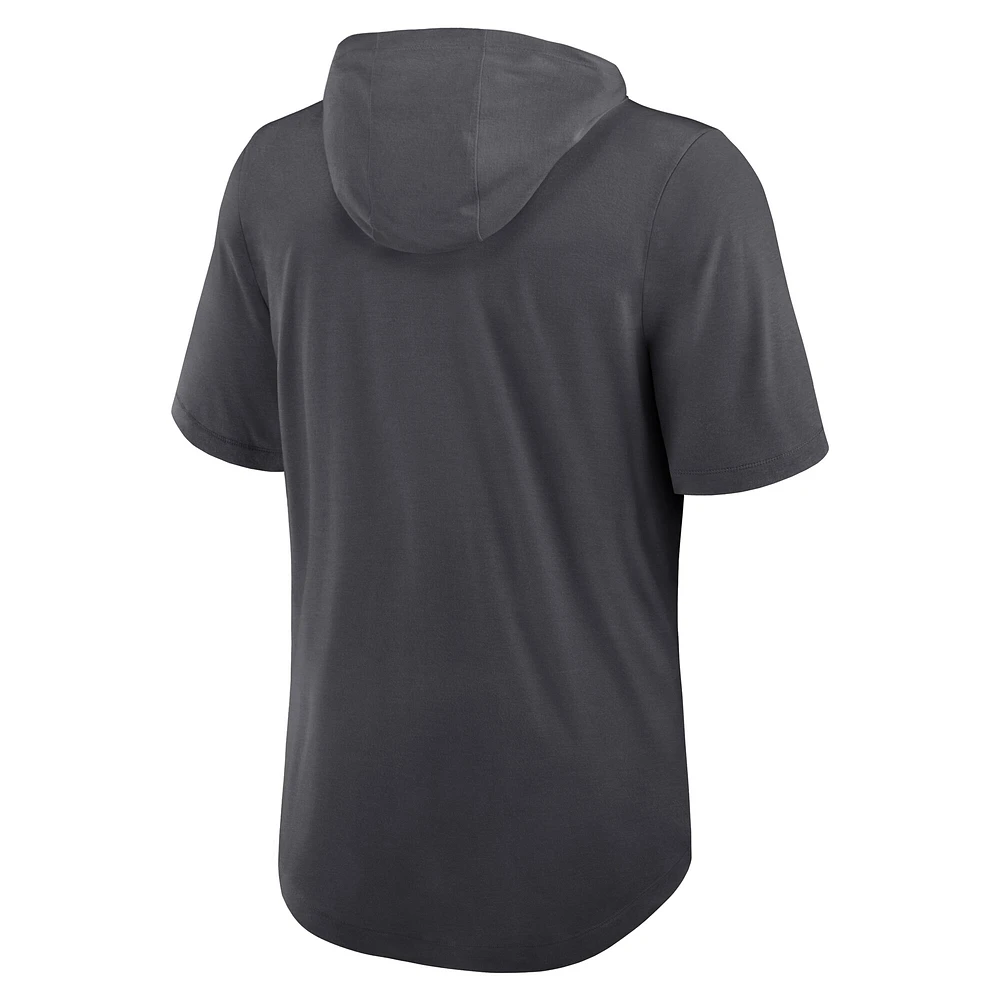 Men's Nike Anthracite Kansas City Chiefs Tri-Blend Performance Hoodie T-Shirt