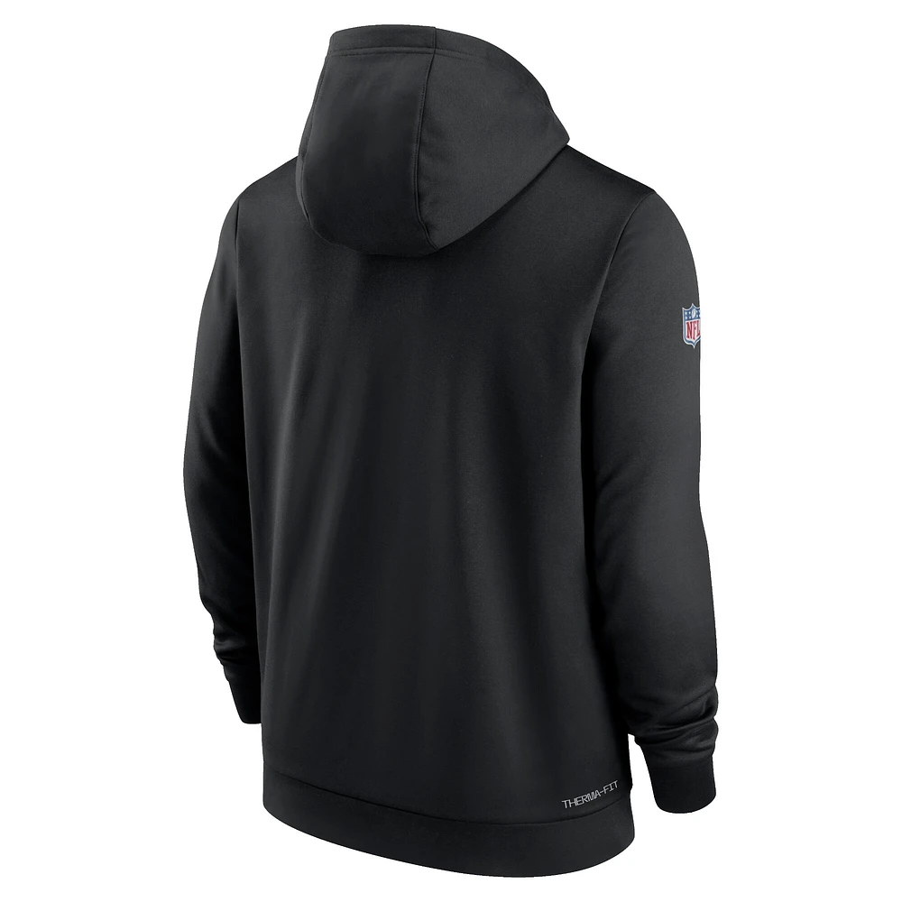 Chandail à capuchon Therma Performance pour homme Nike Kansas City Chiefs 2022 NFL Crucial Catch - Noir