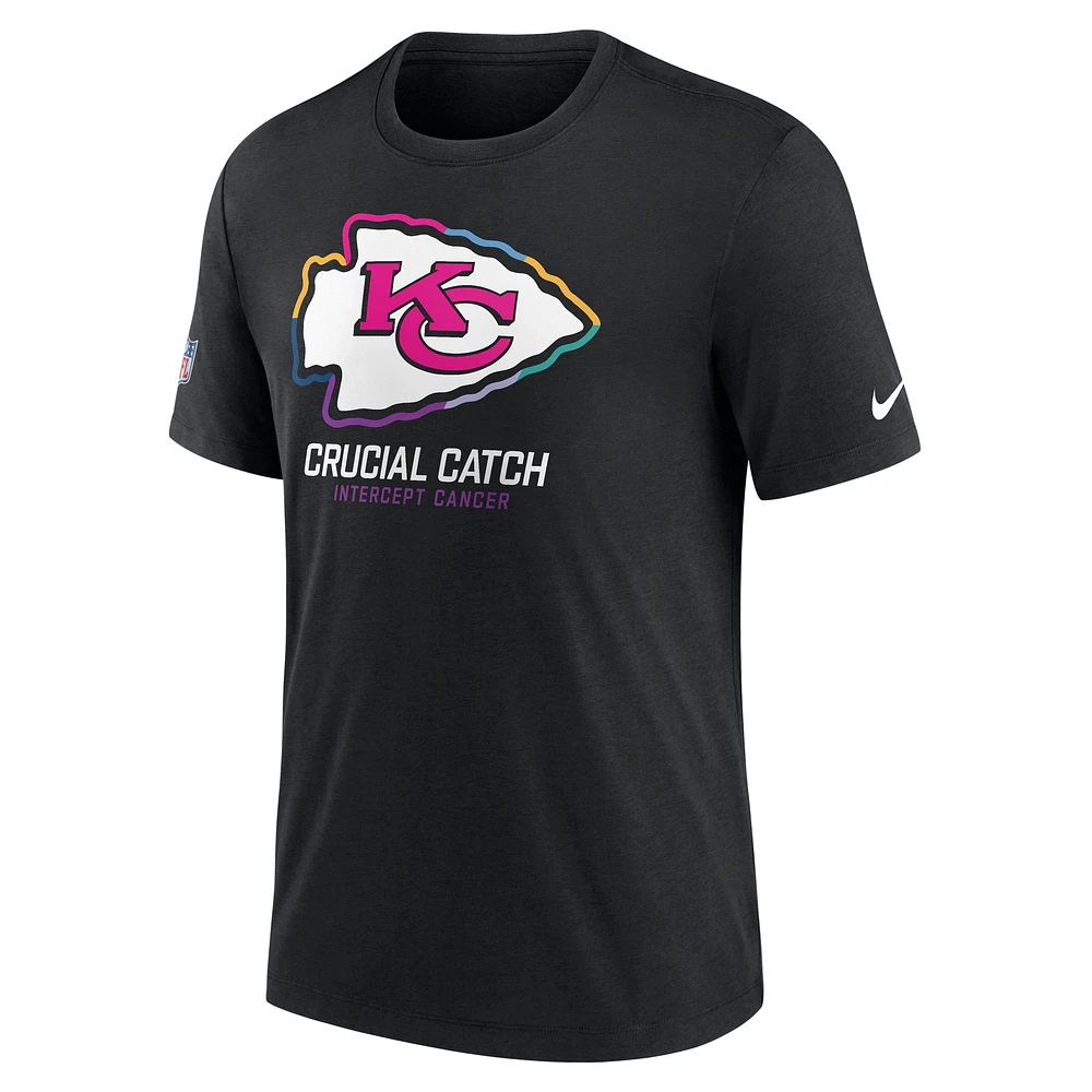 T-shirt Nike noir Kansas City Chiefs NFL Crucial Catch 2024 pour homme, grande taille