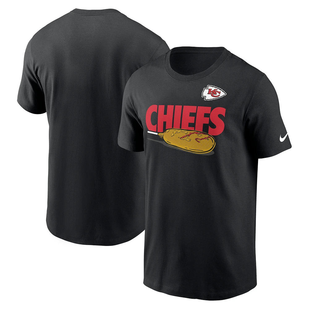 T-shirt Nike noir pour homme avec logo de la ville natale des Kansas City Chiefs