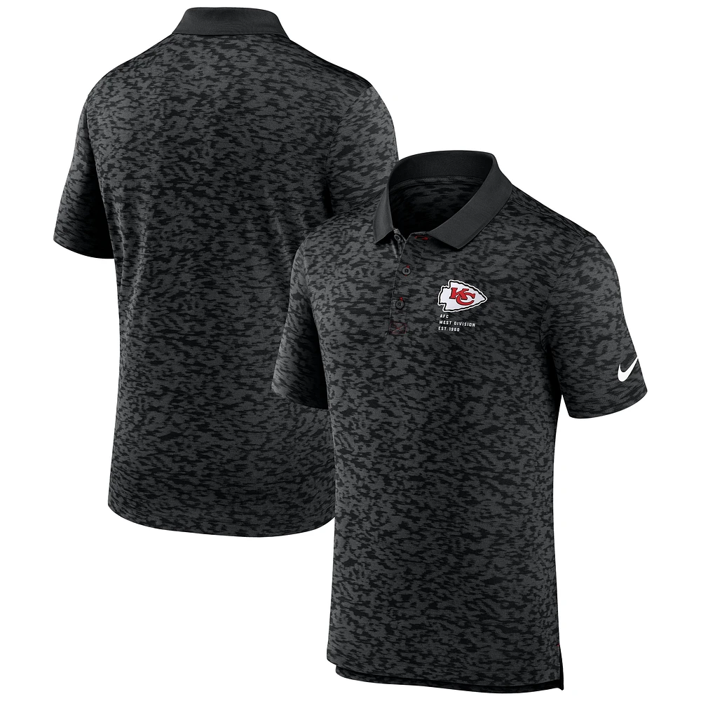 Polo Nike noir Kansas City Chiefs Fashion Performance en piqué pour homme