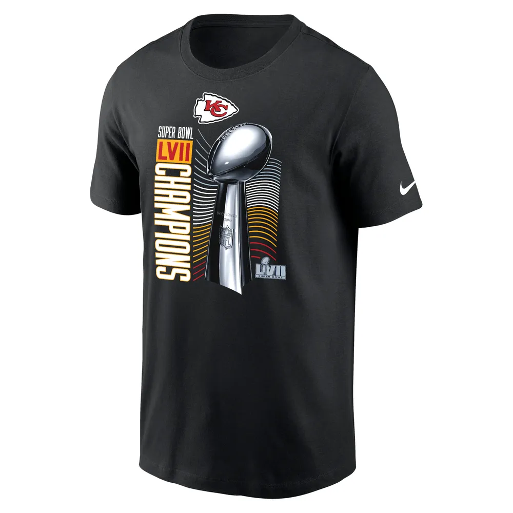 Men's Nike Black Kansas City Chiefs Super Bowl LVII Team Logo Lockup T-Shirt Size: Large