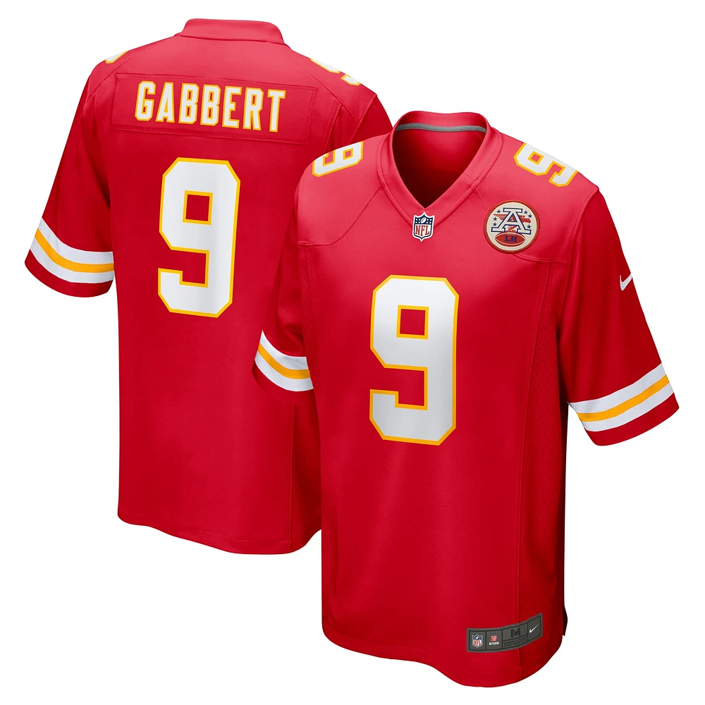 Maillot de match Nike Blaine Gabbert pour hommes, rouge, Kansas City Chiefs