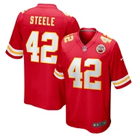 Maillot de match Nike Carson Steele rouge Kansas City Chiefs pour homme