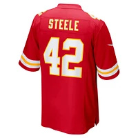 Maillot de match Nike Carson Steele rouge Kansas City Chiefs pour homme