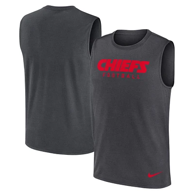 Men's Nike Charcoal Kansas City Chiefs Primetime Legend Performance Muscle Tank Top