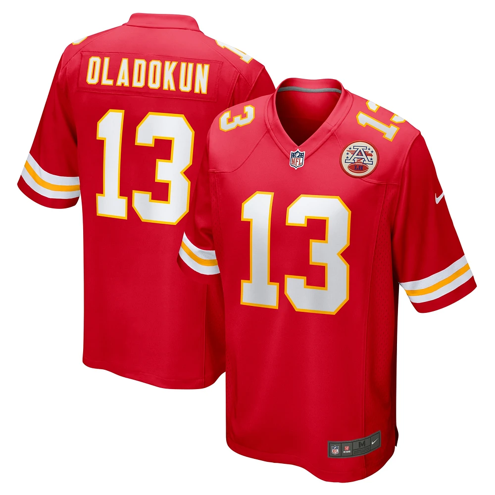 Maillot de match Nike Chris Oladokun des Chiefs Kansas City pour homme, rouge