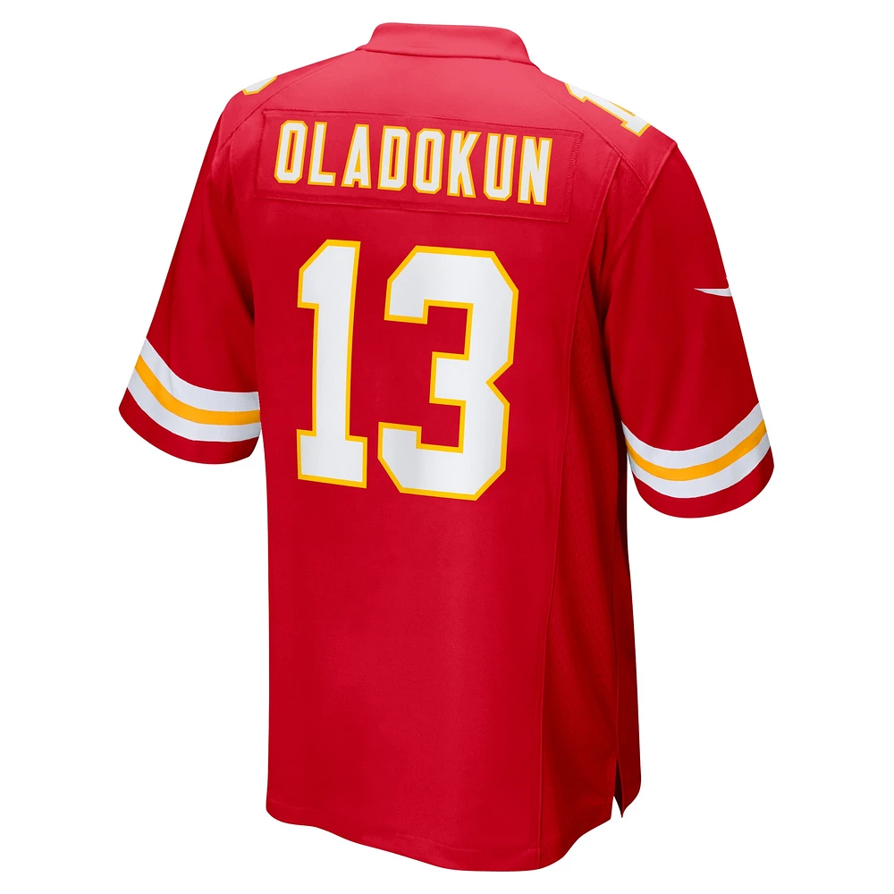 Maillot de match Nike Chris Oladokun des Chiefs Kansas City pour homme, rouge