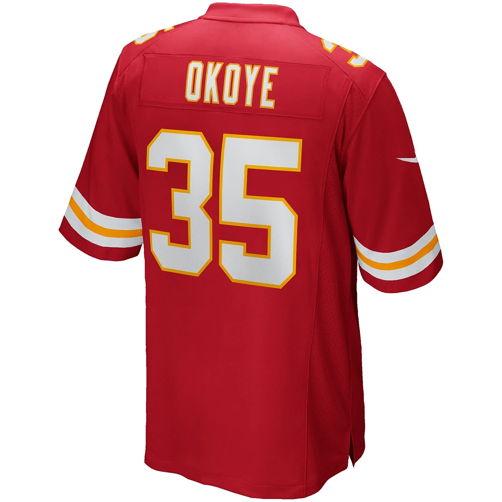 Maillot Nike Christian Okoye pour homme, rouge, joueur retraité du match des Chiefs de Kansas City