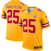 Men's Nike Clyde Edwards-Helaire Gold Kansas City Chiefs Inverted Legend  Jersey