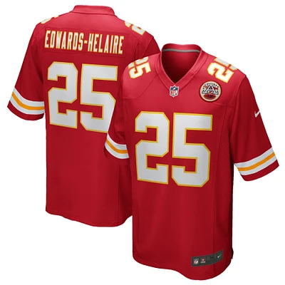 Maillot de match joueur Nike Clyde Edwards-Helaire rouge des Chiefs Kansas City pour hommes