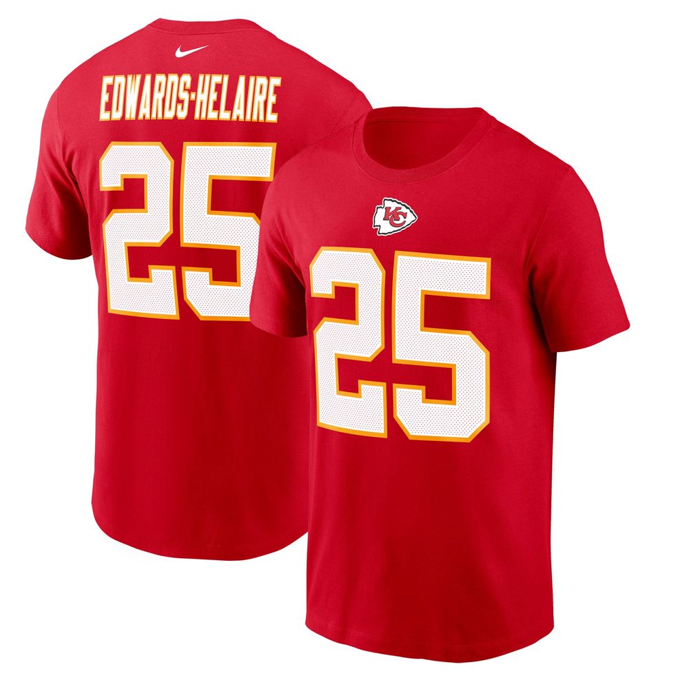 Men's Nike Clyde Edwards-Helaire Red Kansas City Chiefs Player Name & Number T-Shirt