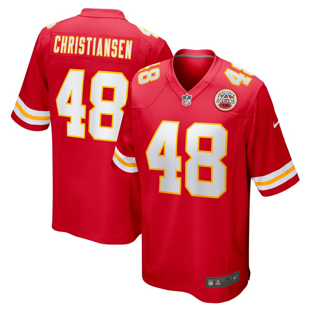 Men's Nike Cole Christiansen Red Kansas City Chiefs Game Player Jersey