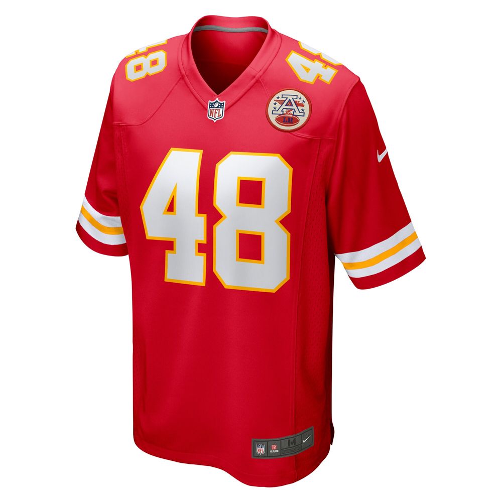 Men's Nike Cole Christiansen Red Kansas City Chiefs Game Player Jersey