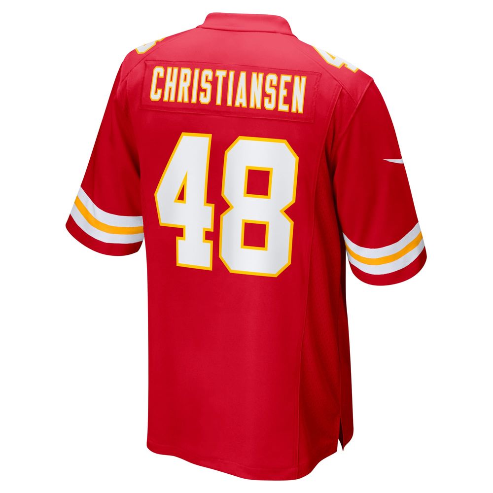 Men's Nike Cole Christiansen Red Kansas City Chiefs Game Player Jersey