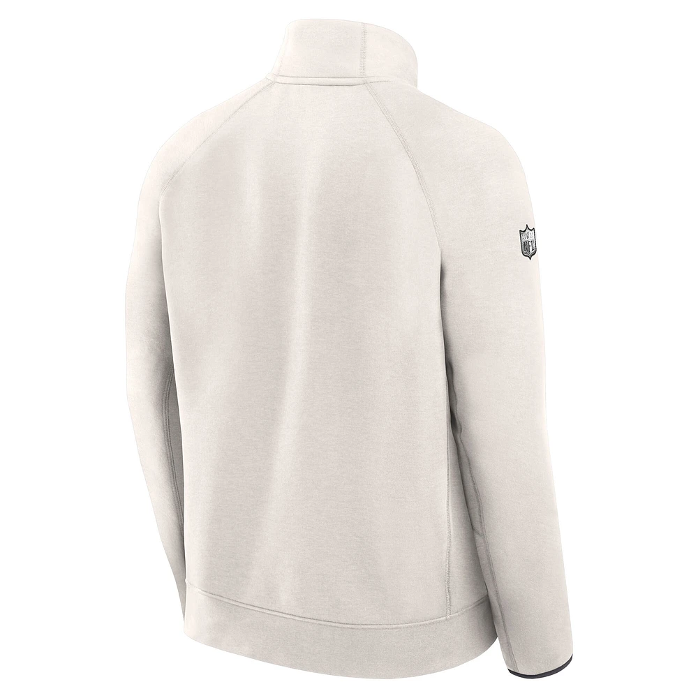 Men's Nike Cream Kansas City Chiefs Super Bowl LIX Opening Night Tech Fleece Half-Zip Top