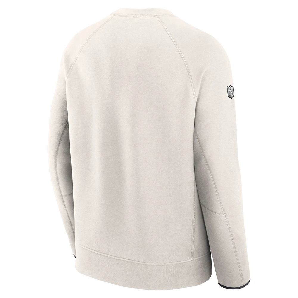 Men's Nike Cream Kansas City Chiefs Super Bowl LIX Opening Night Tech Fleece Pullover Sweatshirt