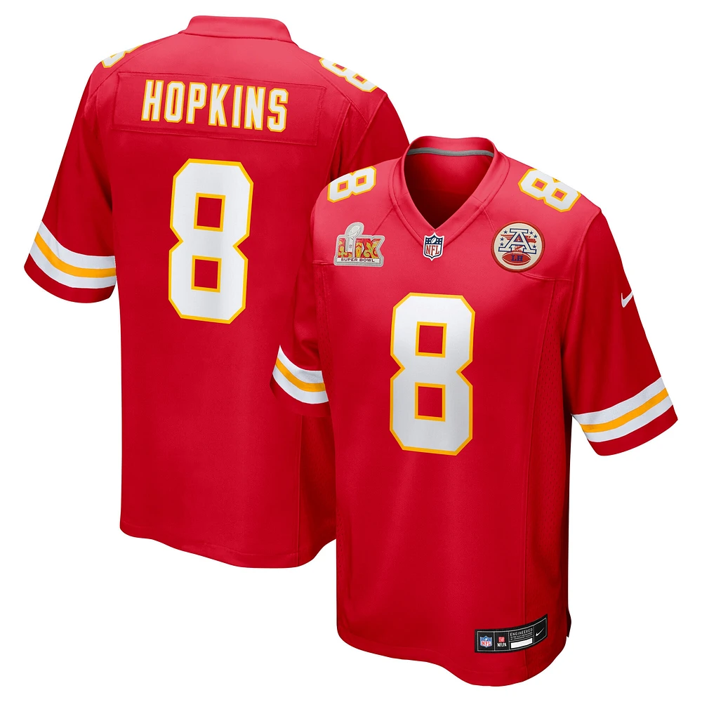 Men's Nike DeAndre Hopkins Red Kansas City Chiefs Super Bowl LIX Game Player Jersey