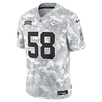 Maillot Nike Derrick Thomas Arctic Camo Kansas City Chiefs 2024 Salute to Service Retired Player Limited pour homme