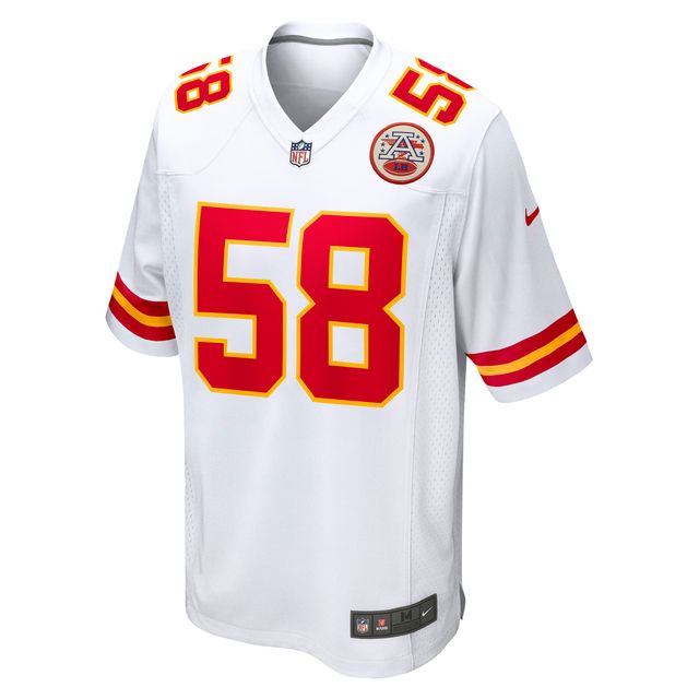 Maillot de match joueur retraité Nike Derrick Thomas pour hommes, blanc des Chiefs Kansas City